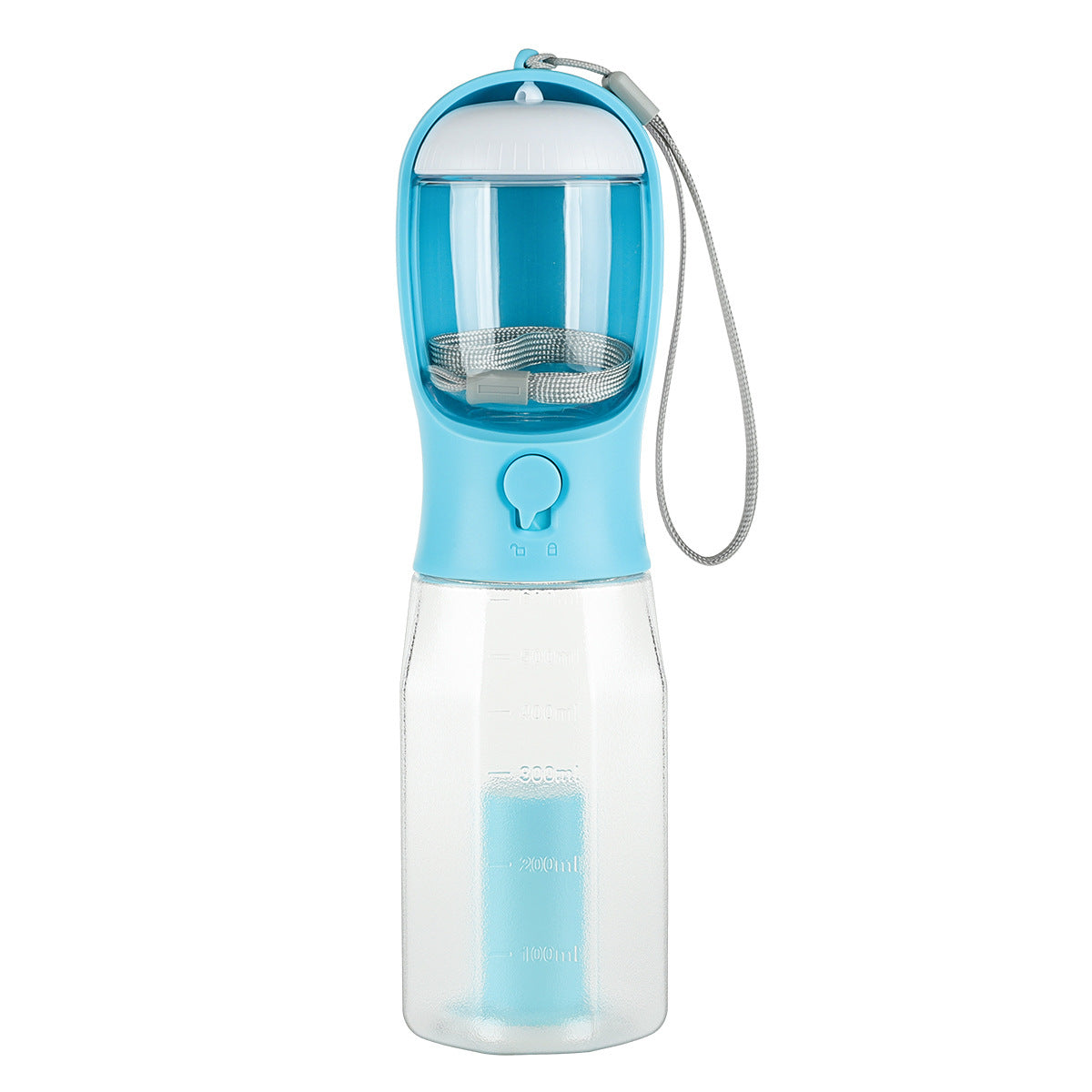 Portable pet water bottle, Pet water and food dispenser, Leak-proof pet water bottle, Travel pet accessories.