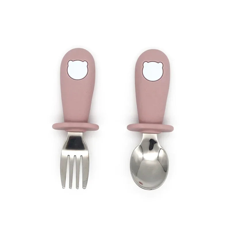Baby fork and spoon set, Safe baby tableware, Best baby utensils, Infant feeding set, Toddler fork and spoon set, Buy baby fork and spoon online, Affordable baby utensils set, Baby feeding set with free shipping, Best utensils for babies learning to eat