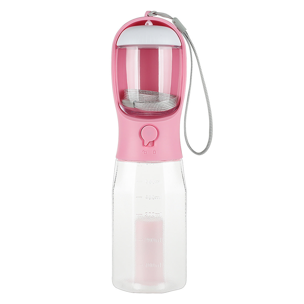 Portable pet water bottle, Pet water and food dispenser, Leak-proof pet water bottle, Travel pet accessories.
