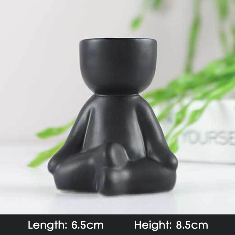 Humanoid Ceramic Flower Pot Planter
