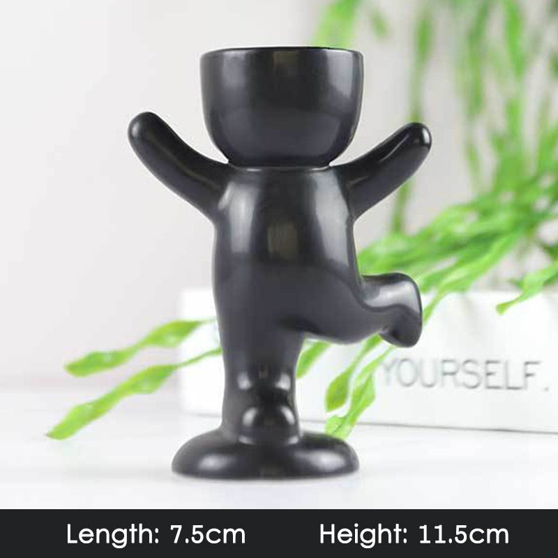 Humanoid Ceramic Flower Pot Planter