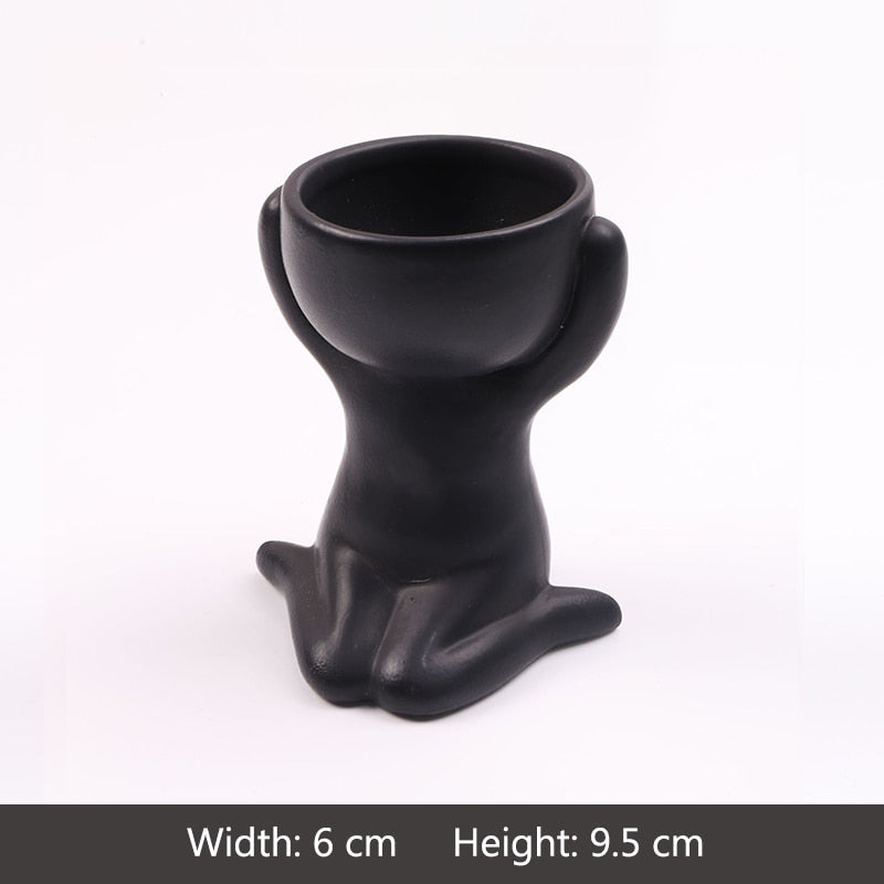 Humanoid Ceramic Flower Pot Planter