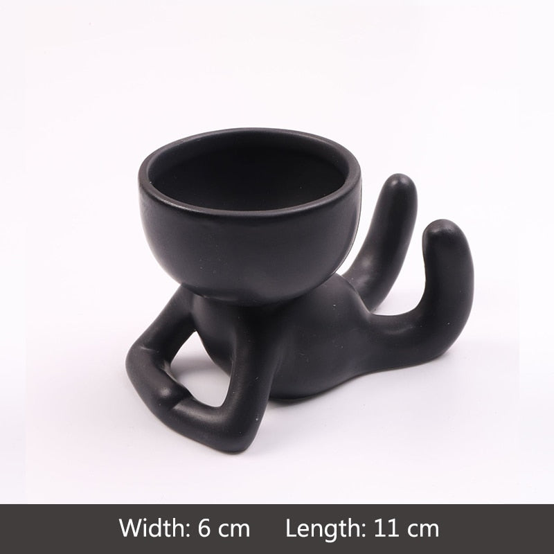 Humanoid Ceramic Flower Pot Planter