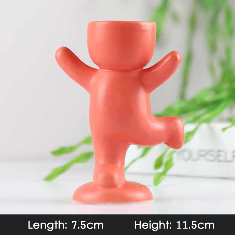 Humanoid Ceramic Flower Pot Planter