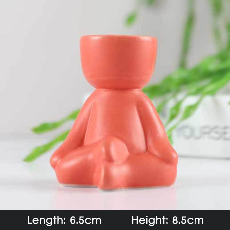 Humanoid Ceramic Flower Pot Planter