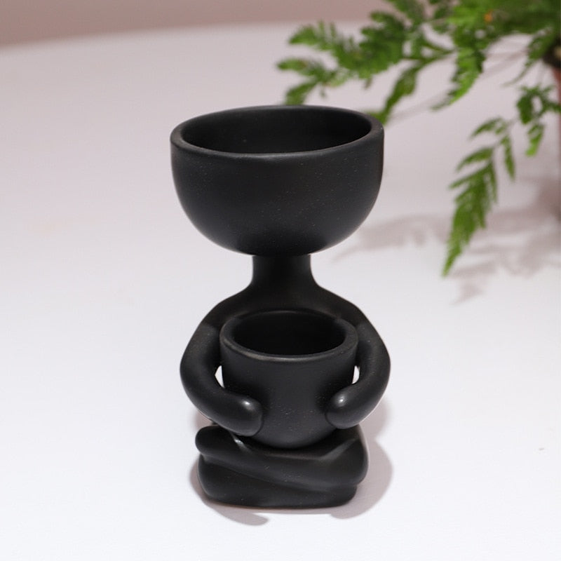 Humanoid Ceramic Flower Pot Planter
