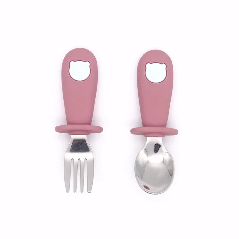Baby fork and spoon set, Safe baby tableware, Best baby utensils, Infant feeding set, Toddler fork and spoon set, Buy baby fork and spoon online, Affordable baby utensils set, Baby feeding set with free shipping, Best utensils for babies learning to eat