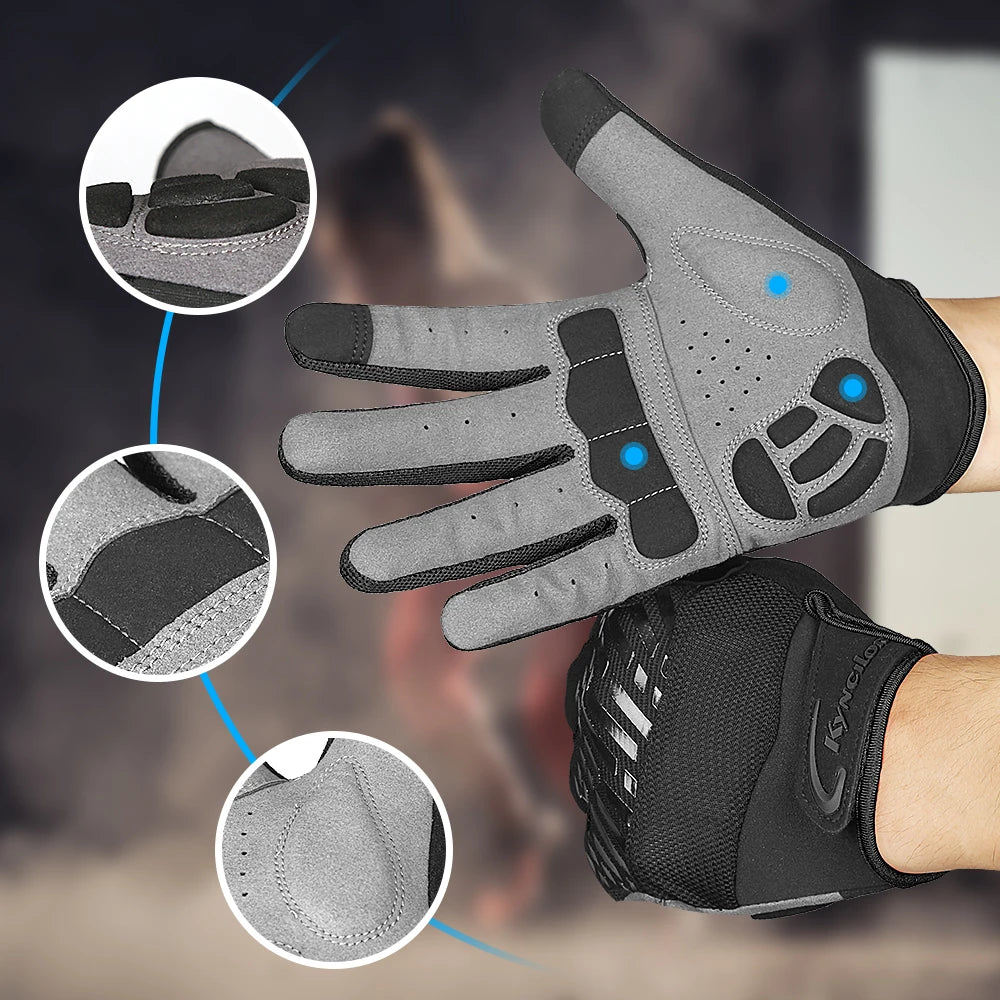Close-up of a hand wearing touch screen gloves