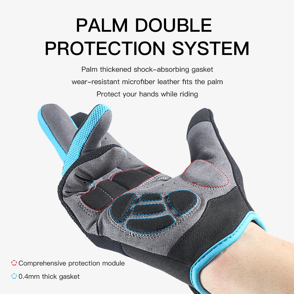 Close-up of a hand wearing touch screen gloves.