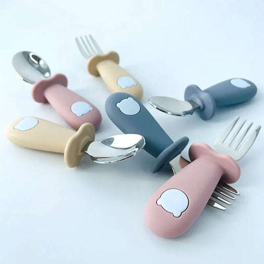 Baby fork and spoon set, Safe baby tableware, Best baby utensils, Infant feeding set, Toddler fork and spoon set, Buy baby fork and spoon online, Affordable baby utensils set, Baby feeding set with free shipping, Best utensils for babies learning to eat